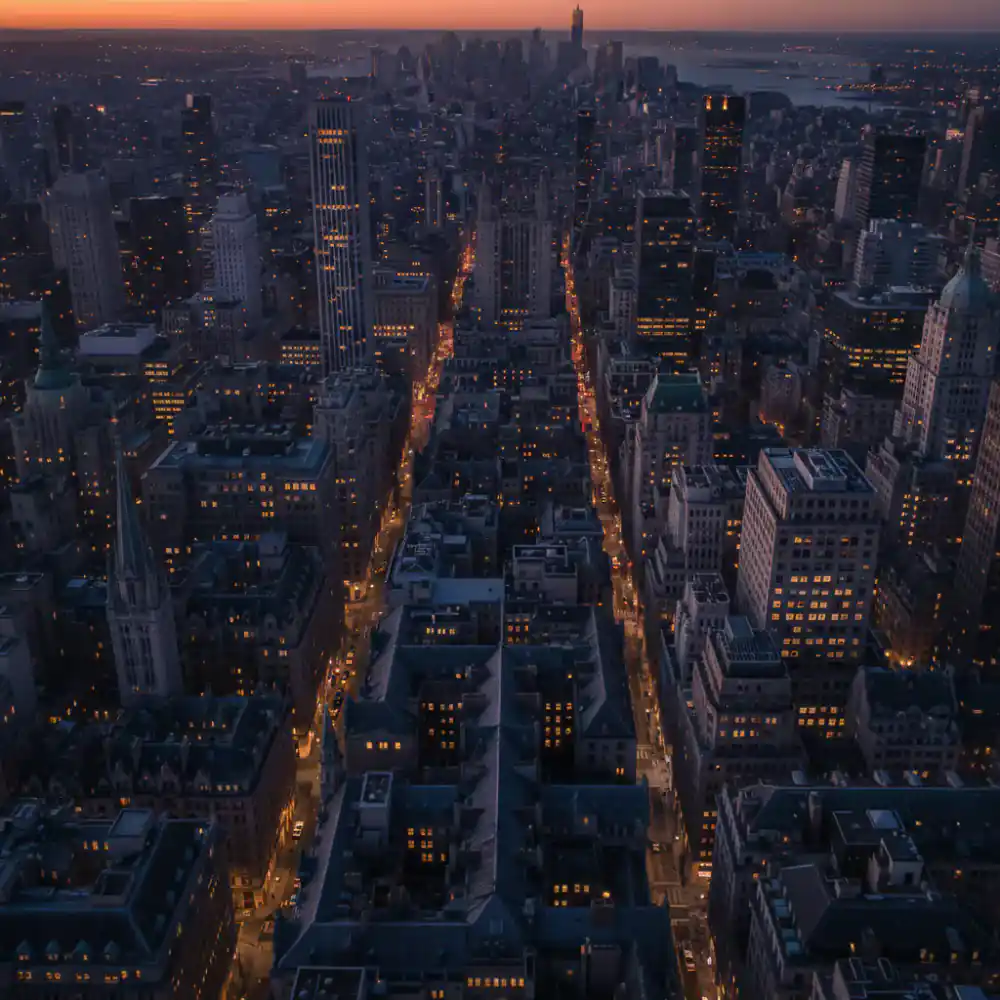 Vertical top-down view of city architecture